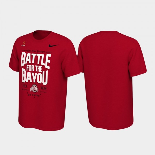 Ohio State Buckeyes Men's Playoff Bound Battle For The Bayou 2019 Scarlet College Football T-Shirt 2404SYPL5